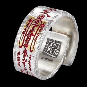 Feng Shui Sterling Silver "Wealth Flow" Ring for Men